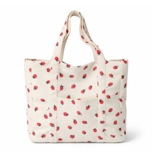 Strawberry Print Tote Bag